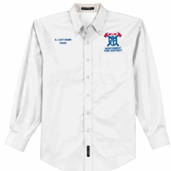 Port and Co. Long-Sleeve Men's Easy Care Board Shirt S608 White