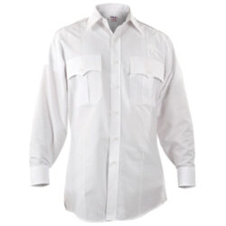 Elbeco Men's White Long Sleeve Shirt 65% Polyester 35% Cotton #P877
