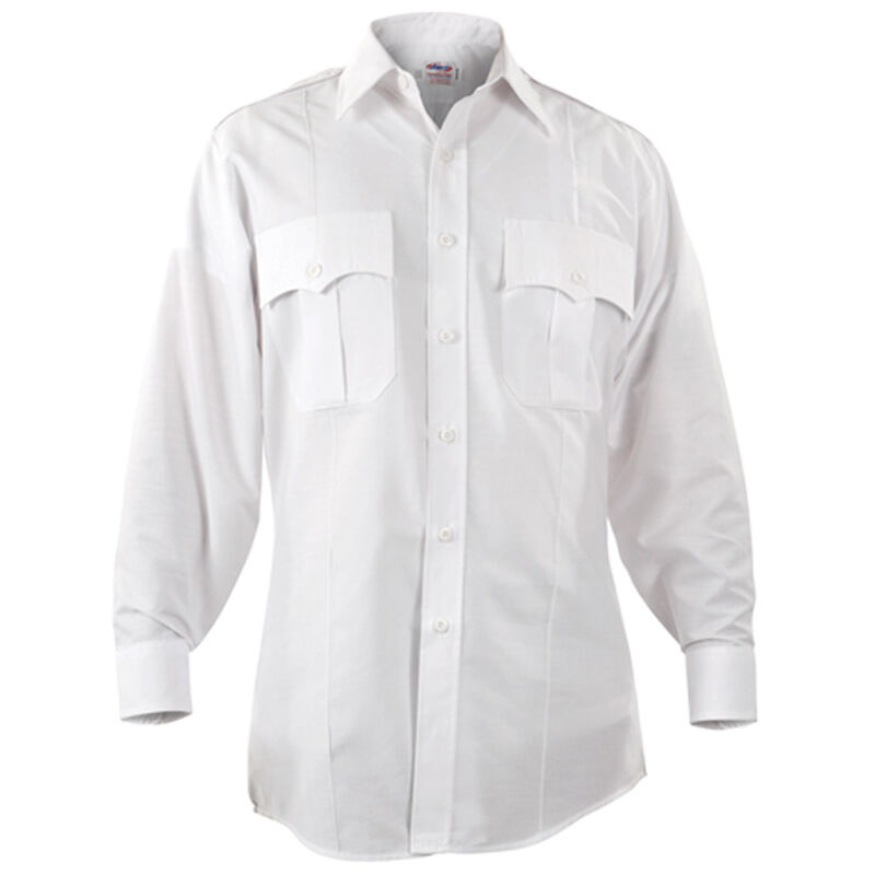 Elbeco Men's White Long Sleeve Shirt 65% Polyester 35% Cotton #P877