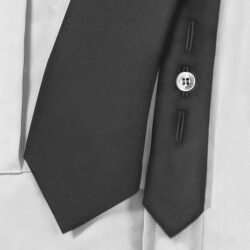 Polyester 3.5" x 57" Tie with Button Holes #90081BK